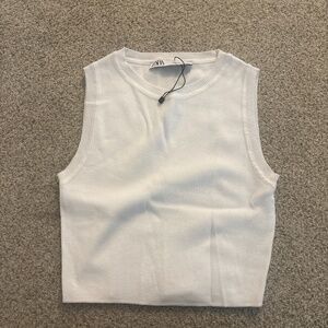 Zara white crop top